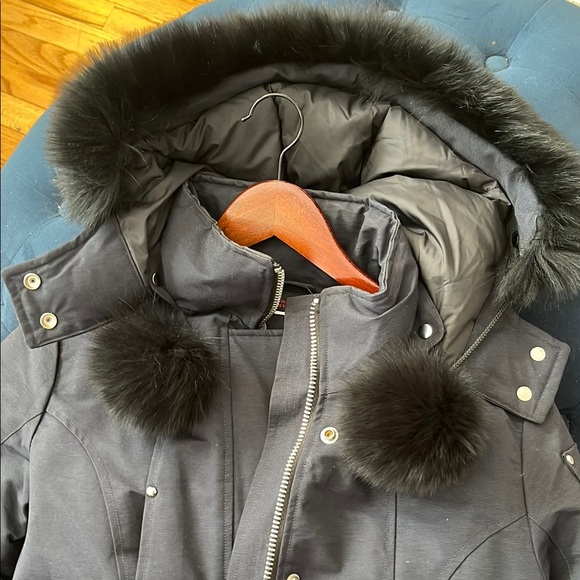 Moose Knuckles Blue Ski & Snow Jacket with Fur-Trimmed Hood - Picture 10 of 11